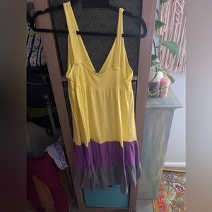 Yellow purple and grey dress. Flowy and cute